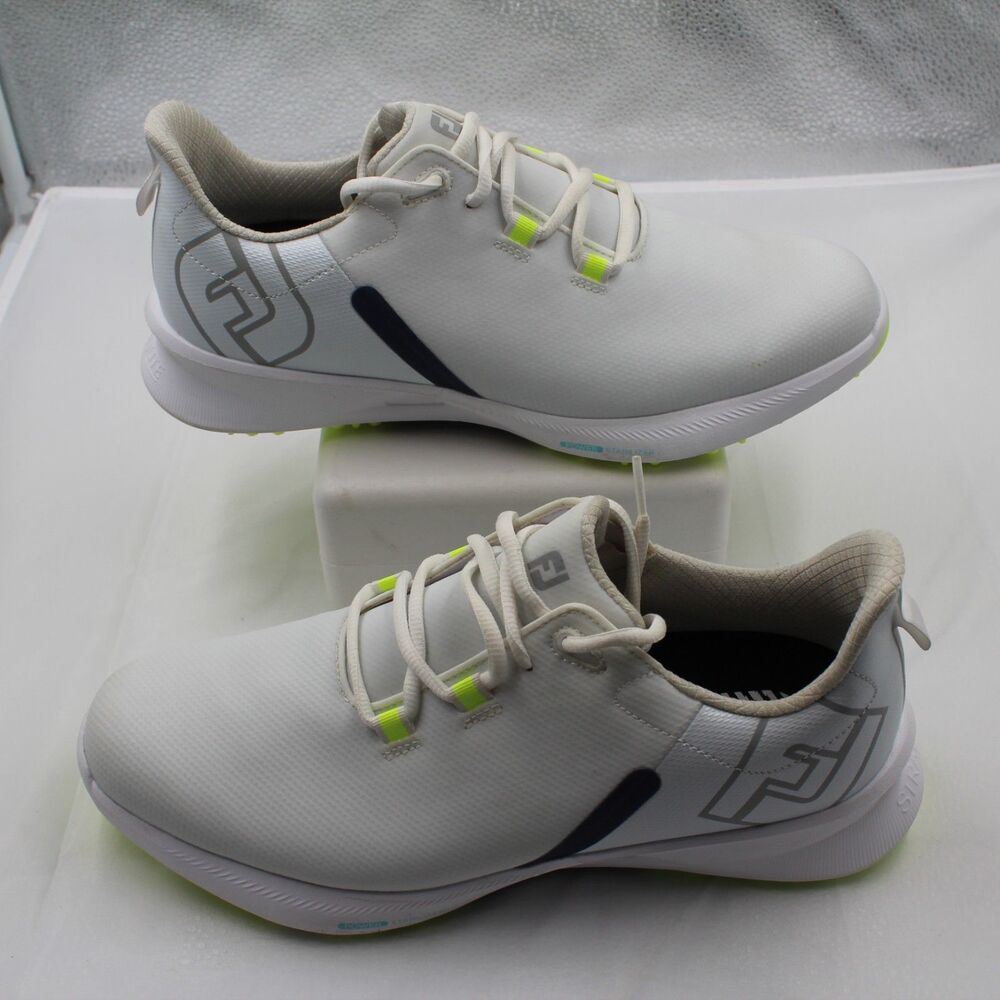 FootJoy Men's FJ Fuel Sport Golf Shoes White/Navy/Green - Size 9 Men - Excellent
